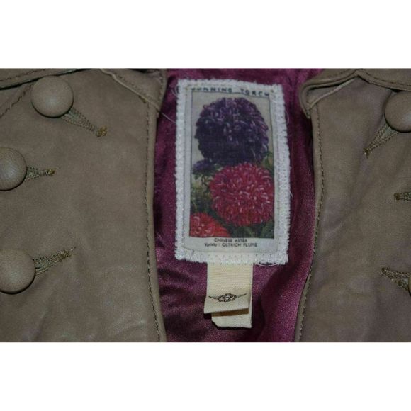 Anthro Burning Torch Leather Jacket sz M Blazer - Picture 3 of 12